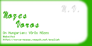 mozes voros business card